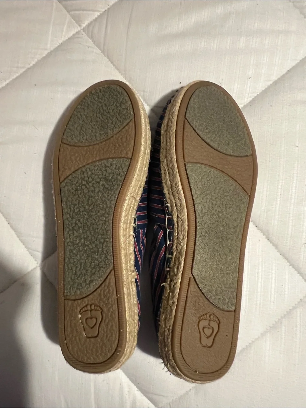 Skechers BOBS Navy with Red Striped Canvas Slip-On Espadrilles